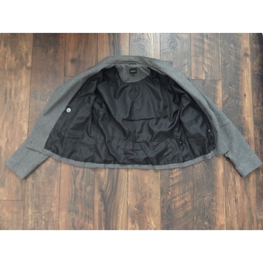 Express Gray Ruffled Bottom Wool Jacket - image 8